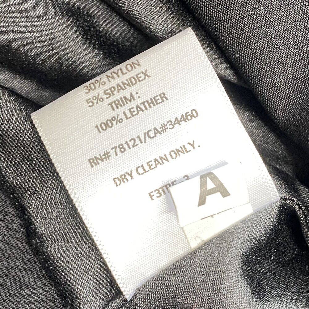 NEW Eileen Fisher Blazer Women Size Small Black Hook Front Closure Leather Trim - Picture 5 of 6